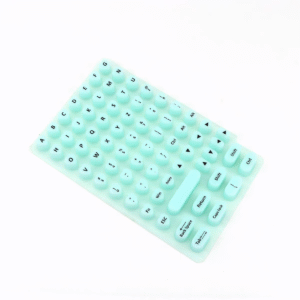 Green round-shaped keyboard cover for long nails, perfect for typing comfort and nail protection