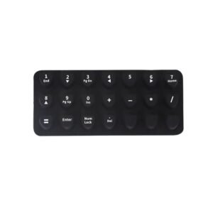 Black heart-shaped keyboard cover for long nails, self-adhesive design