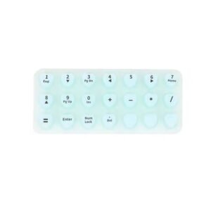 Green heart-shaped keyboard cover for long nails, self-adhesive design
