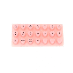 Pink heart-shaped keyboard cover for long nails, self-adhesive design