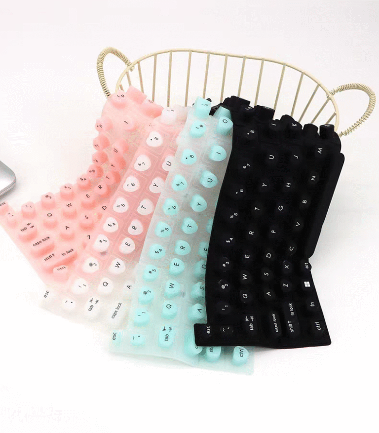 Full collection of keyboard covers for long nails in multiple nail-friendly colors and stylish designs