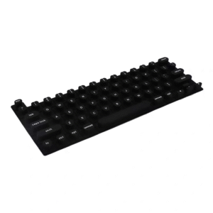 Side-angle shot of black keyboard cover for long nails